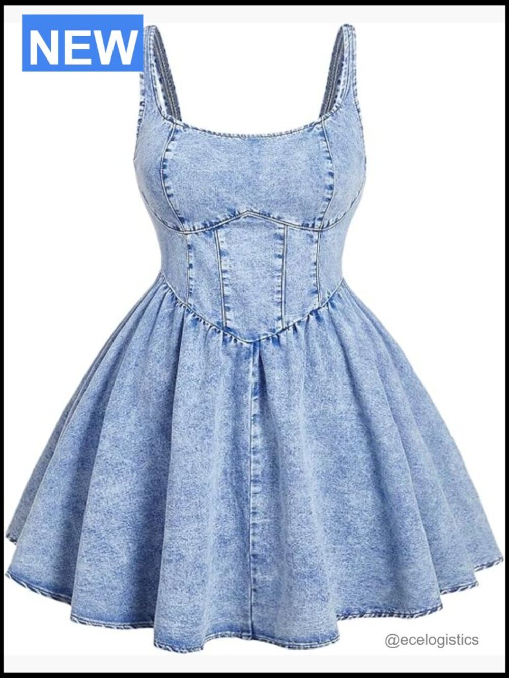 Plus Size Scoop Neck Denim Dress Sleeveless A Line Flowy Mini